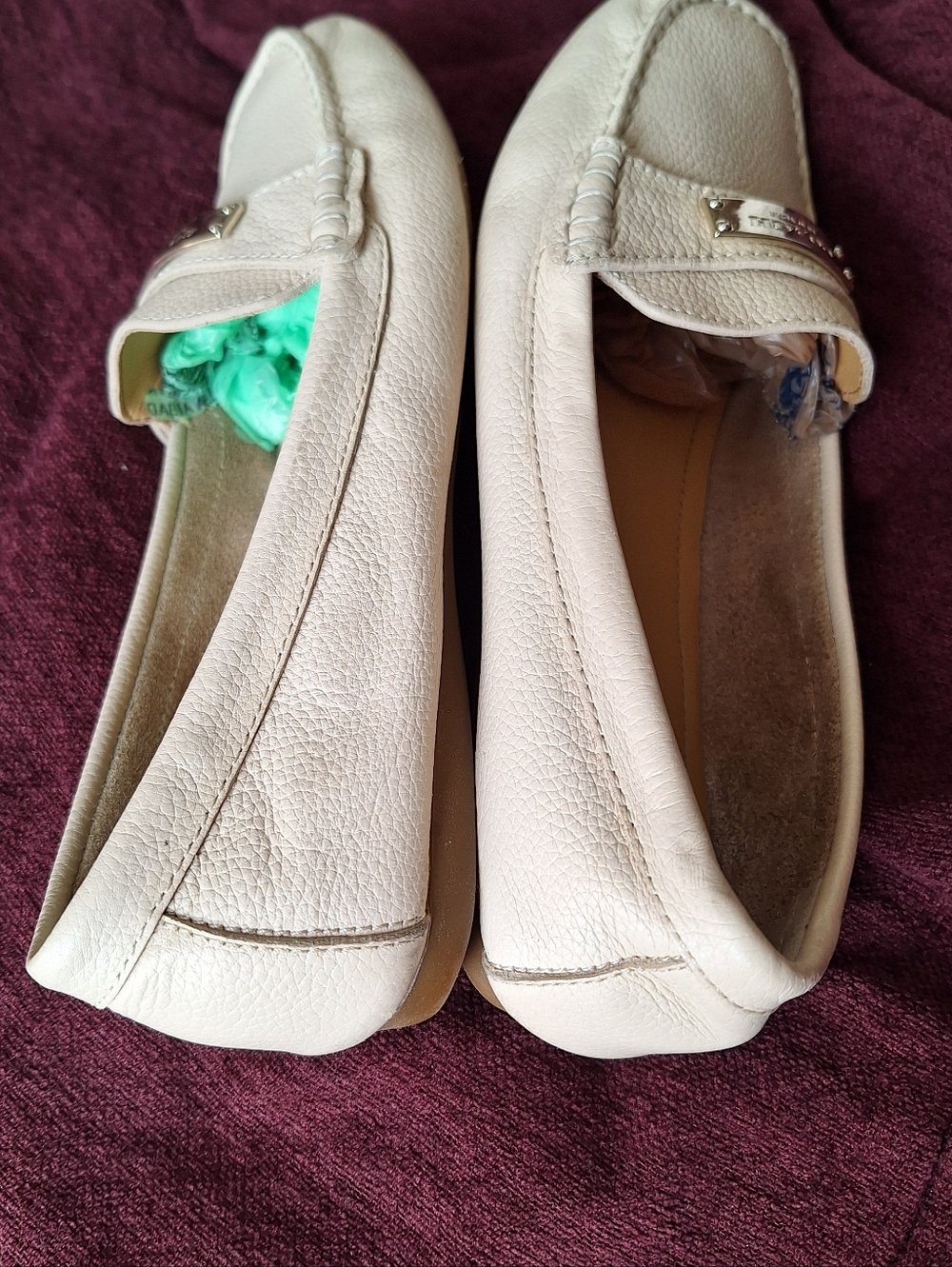 Coach Cream Pebbled Leather Loafers - Picture 12 of 14